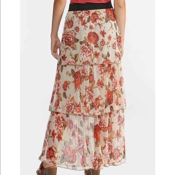 Petite Floral Tiered Mesh Maxi Skirt - Picture 3 of 8
